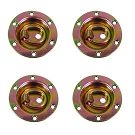 Pit Posse 11011-4 Cargo Trailer Recessed D Ring Floor Rope Anchor Tie Downs – 3,500 Lbs Breaking Strength – Securing Tie-Downs for Pickup Truck Bed, SUV, or Hauling Motorcycles (4 Pack)