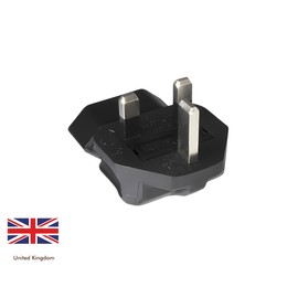 DINIC Travel Plug UK to Earthing Socket Mains Adaptor 2 Pin UK Angled