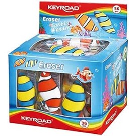 KEYROAD Eraser - Wonder Series/Eraser for Pencil and Colouring Pencil/36 Pieces/Packaged in Display/Mix of Colours/Ideal for School and Office