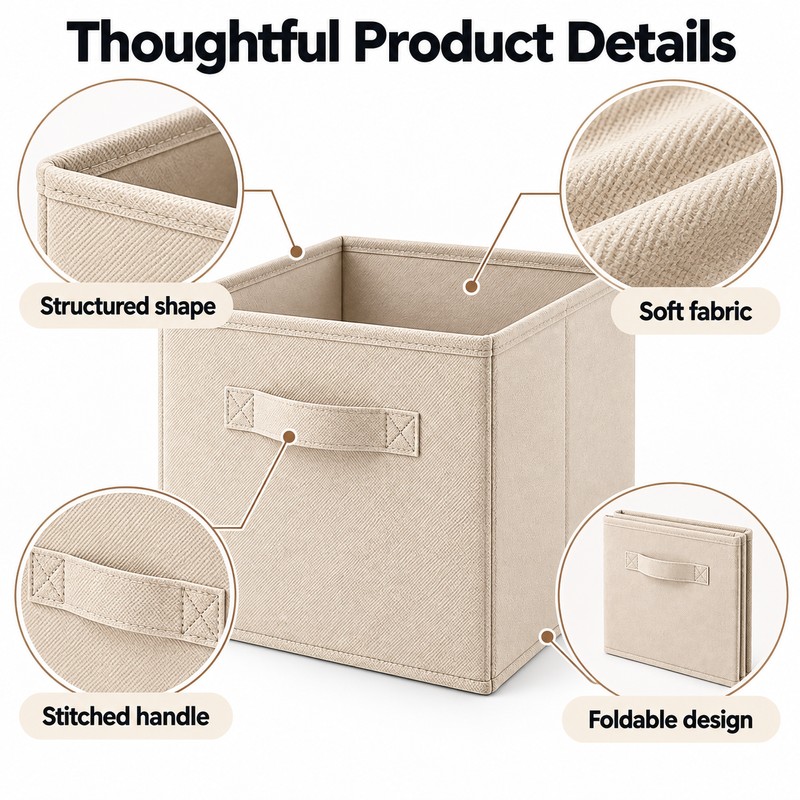 Collapsible Fabric Storage Bin for Home Organization – 10 x