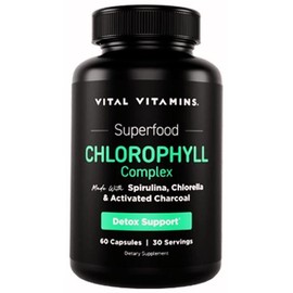 Chlorophyll Pills - Body Deodorizing Supplement - Made with Spirulina, Chlorella, Organic Parsley, Mint, & Activated Charcoal - Defeat Odor Naturally - for Women & Men - 60 Capsules