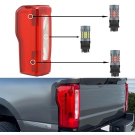 RUNEWAX LED Rear Tail Light Kits for Ford F250 F350 Super Duty 2023 2024 2025, WT21W Reverse + 3157 Brake/Turn Signal Light, 12V CANBUS OEM Direct Replacement, Pack of 6