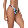 RELLECIGA Bikini de corte alto para mujer, Rayas neón, M