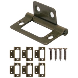 FUXXER® 6 x Antique Hinges, Metal Hinges, Iron Look, Vintage Bronze, 52 x 39 mm, Set of 6