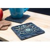 Strength Adrift Slate Coaster with Ocean Waves and Jellyfish Artwork