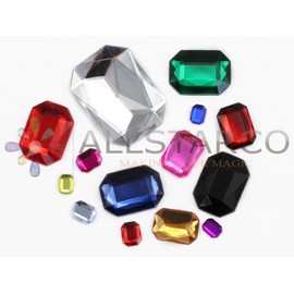 Allstarco 18x13mm Flat Back Octagon Acrylic Rhinestones Plastic Gems for Jewelry Making Costume Jewels Cosplay Embelishments Crafts - 30 Pieces (Crystal Clear H102)