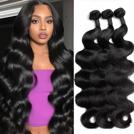 Datania, eine brasilianische jungfrau mit haare mit 12A 100% ungekämmt, menschlicher haarknoten, drei stränge mit doppelkämmen, eine natürliche schwarze frau (body wave bundles, 24 26 28Inch)