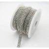 AEAOA 3 Rows 1 Yards Crystal Rhinestone Close Chain Trim