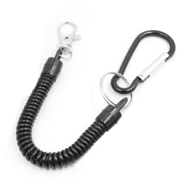 KKLM Spring Key Chain, Carabiner Hook, Wrap, Coil-host, Thick Type, Coil Strap, Stretchable, 9.8 - 32.3 inches (25 - 82 cm), Load Capacity 28.2 oz (800 g), Suitable for Everyday Carry - Prevents