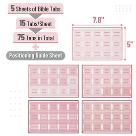 Mr. Pen- Bible Tabs, 75 Tabs, Pink Shades, Laminated Bible Tabs for Women and Men, Bible Tabs for Study Bible, Bible Index Tabs, Bible Book Tabs, Bible Labels Tabs, Mr Pen Bible Tabs
