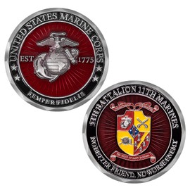 USMC 5th Battalion 11th Marines Challenge Coin – Marine Corps 5/11 Unit Coin – 5thBn, 11th Marines Coin | Disabled USMC Vet Owned Small Business