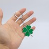 Moydolo Lucky Four-leaf Clover Keychain Pendant Metal Green Leaf Key