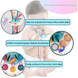 JIUS@FF Divertido Juguete Sensorial De Silicona para Niños, Juguete De Actividad De Cuerda De Tracción De Silicona Alimentaria Sin BPA, Juguete De Motricidad Fina para Niños