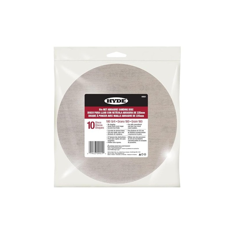 Hyde 09921 9" Disk Abrasive Sanding Net, 180 Grit, 10