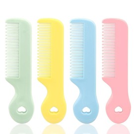 4 Pcs Round Colorful Tip Bristles Baby Cute Comb Baby Grooming For Sensitive Scalp Skin, for Nursery Newborn Infant Girl Boy Kids Comb Baby，Grooming and Healthcare Kits