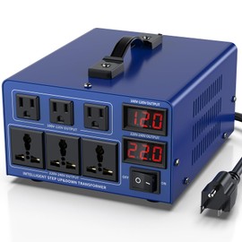 CELYYPU 3000 watt Voltage Conversion Transformer Heavy-Duty Step-up/Step-Down AC 110V/120V/220V/240V Power Conversion, with resettable Circuit Breaker Protection, with US Power Cord, LCD Display