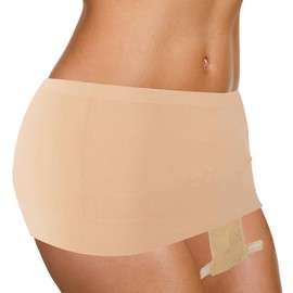 Adfuenom Stoma/Hernia Support Clothing, Ostoma Wrap, Ostomy Bag Cover, Stoma Belt Stealth, Ostomy Support Belt for Women, Ostomy Bag Ostomy Accessories (Beige, M)