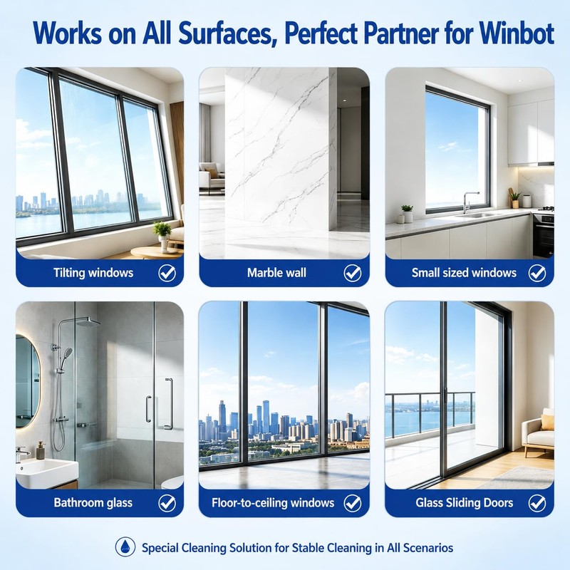 Hipoten 1L Window Cleaning Solution for ECOVACS Winbot W3/W2S/W2 PRO/W1/MINI