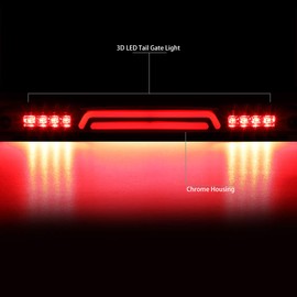 Auto Dynasty Compatible with 03-06 Dodge Ram Truck 2500 3500 Chrome Housing 3D LED Bar Center Tailgate Lamp Brake Light
