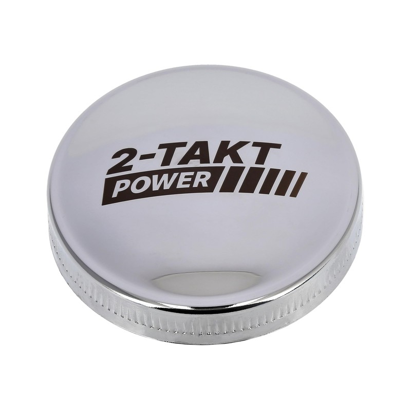 Fuel Cap "2-Stroke Power" Chrome without Lock for Simson S50,