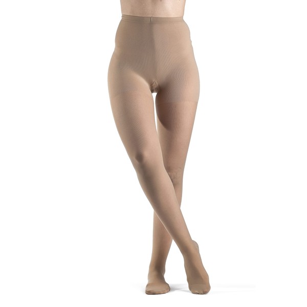 SIGVARIS Women’s Style Sheer 780 Closed Toe Pantyhose 20-30mmHg - Honey - Medium Short
