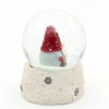 Snow Globe Christmas Gnome with Red Hat on White Base