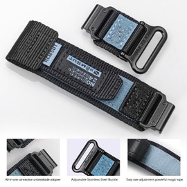 Nylon Watch Strap Compatible with Garmin, Sports Strap for Fenix/Forerunner/Approach/MARQ/Quatix/D2 Series, Robust Replacement Strap for Men, Nylon