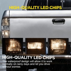 GRAND ORANGE Tail Lights Assembly Rear Lights Compatible with Toyota Tacoma 2001 2002 2003 2004 Driver & Right Brake Lamp w/bulb Wiring Smoke Lens Chrome Housing 8155004060 TO2801139