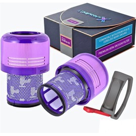 Dyson V11 Filter, 2-Pack Premium True HEPA Replacement Filters for Dyson V11, V11 Animal, V11 Completed/Absolute, Dyson-V15, V15 Filter, V15 Absolute/Submarine with Trigger Clamp, Part no. 970013-02