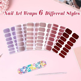 ZXMeiLun 84Pcs 6Sheets Aurora Powder Nail Sticker, Nail Polish Strips No UV Light Needed Gel Top, Nail Stickers For Nail Art, Glitter Nail Stickers For Women, Valentine's Day Nail Gift For Women