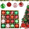 Unbreakable Christmas Baubles, Pack of 16, Plastic Christmas Tree Ornaments,