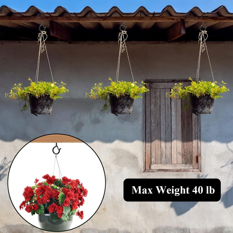 Oenothera 30 Pieces Q Hanger Hooks with Safety Buckle, Screw