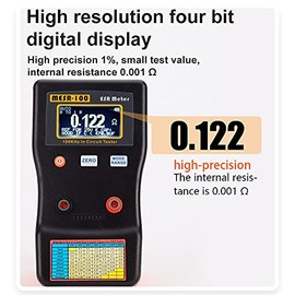 MESR-100 Digital ESR Meter, Automatic Range Selection 0.001R to 100R Circuit Resistance/Capacity Tester Ohmmeter Backlight Double Connection for Repair TV/LCD/Audio Board