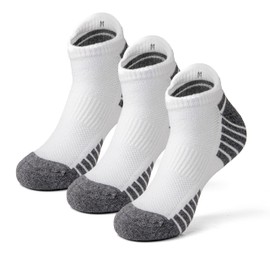 FRONTLINER Running Socks – Anti-Blister Cushioned Trainer Socks for Men & Women, Breathable Ankle-Length with Arch Compression, 3 Pairs