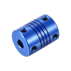 QUARKZMAN 1 Piece 6 mm to 6 mm Aluminium Alloy Shaft Coupling L25 x D19 Flexible Coupling with Screws for Encoders and Motors, Blue
