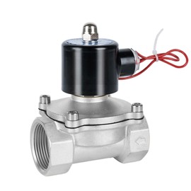 DN15 DN20 DN25 DN50 Electric Solenoid Valves Water Normally Closed 2-way Stainless Steel 1/2" 3/4" 1" 2" Coil 12V 24V 110V 220V (Size : 1-1/2", Color : NBR-SEAL_24VDC_NORMALLY CL(VITON-SEAL-24VAC-NORM