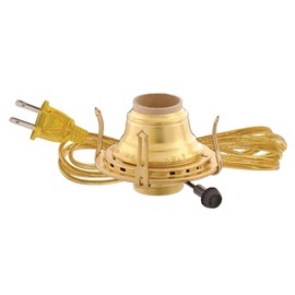 B&P Lamp® Solid Brass #2 Queen Electrified Burner with Black Cord