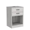 ADORNEVE Nightstands Set of 2,Grey Nightstand with Charging Station &