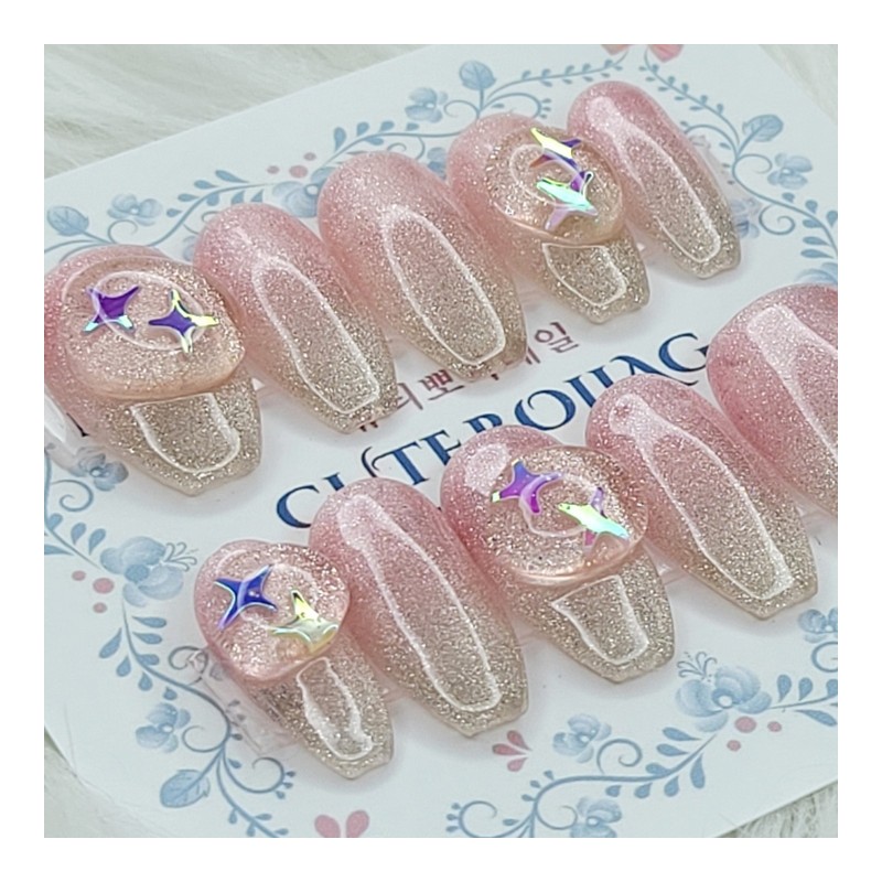 Shiny Magnetic Handmade Nail Tips - Oval M / 샤이니