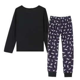 YIJIU Women Pajamas Cuddly Cat Soft Long Sleeve Winter PJS Set, Whitecat, X-Large