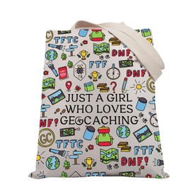 BDPWSS Geocache Tote Bag Funny Geocaching Gifts For Geocacher Outdoor Lover Gift Just A G Who Loves Geocaching Handbag (Loves geocaching TGCA)