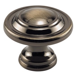 Prime-Line N 7370 Bi-Fold Door Knob – Wide Base, Large Diameter Door Knob For Easy Gripping, Replace Old or Unsightly Knobs, 1-11/16 in. Outside Diameter, Diecast, Antique Brass Plated (Single Pack)
