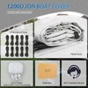 Solim 12-14FT Jon Boat Cover with Motor Cover, 1200D Trailerable