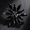 Black Rhinestone Large Flower Cocktail Statement Ring for Women Elegant