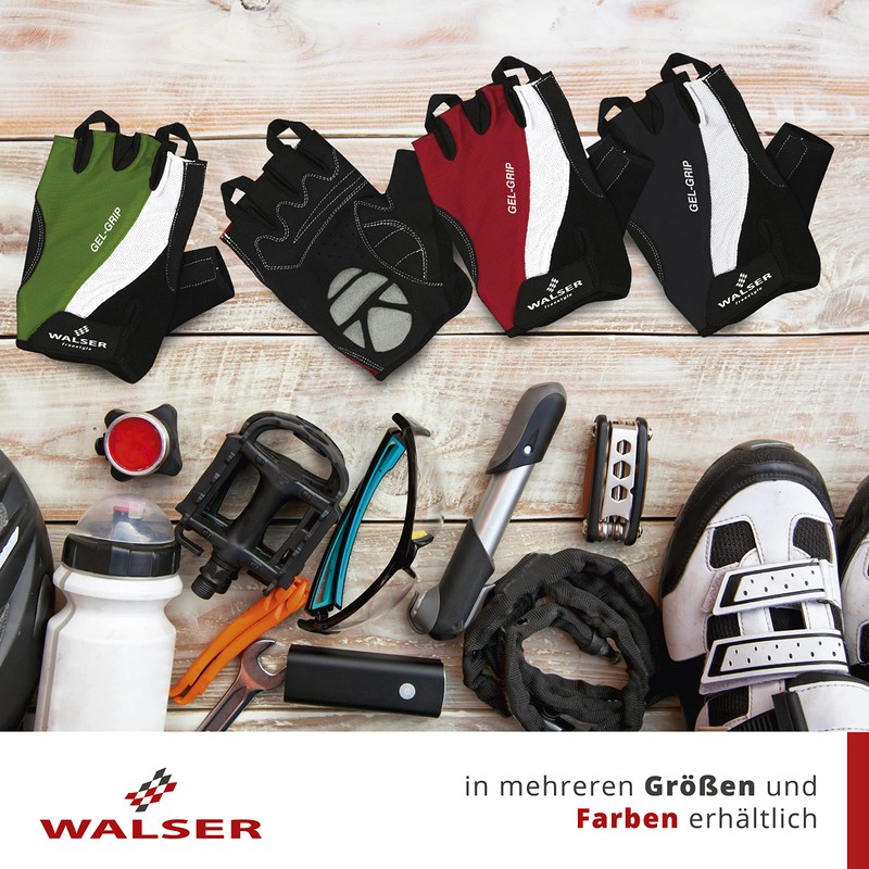 Walser 43805 Gloves Size: S Black Gel Grip