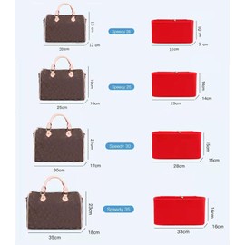 Lckaey - Insertos de bolso para Speedy 30 Organizador Insert, para bolsa de monograma, bolsa protectora de mano, bolsa de mano y protector de bolsa de mano, inserto organizador 1083red-L
