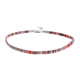 Made by Nami Boho Surfer Choker Collar - Adjustable and 100% Waterproof - Colourful Ethnic Hippie Choker Necklace for Women and Girls - Handmade Summer Festival Beach Accessories (Multi)