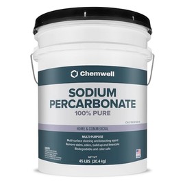 Chemwell Sodium Percarbonate (45 lbs) - 99.9% Pure Oxygen Bleach Powder | Scent-Free, Non-Toxic, Biodegradable Cleaner for Laundry, Dishes, Decking & More