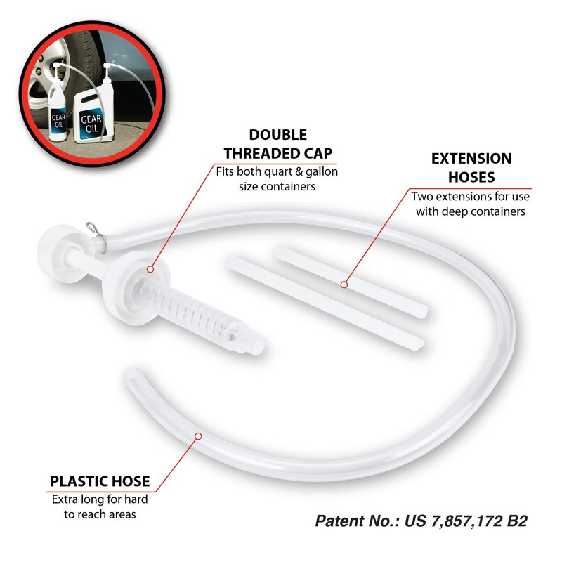 Performance Tool W1139 Quart/Gallon Fluid Pump and Hose for Vehicle