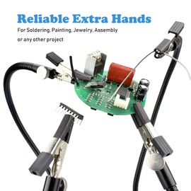Toolour Magnetic Helping Hands Soldering Third Hand,4 Metal Arms with Adjustable Alligator,Flexible Solder Vise Clamps for Electronics Desoldering Repair Assembly Painting DIY Art Crafts Hobby